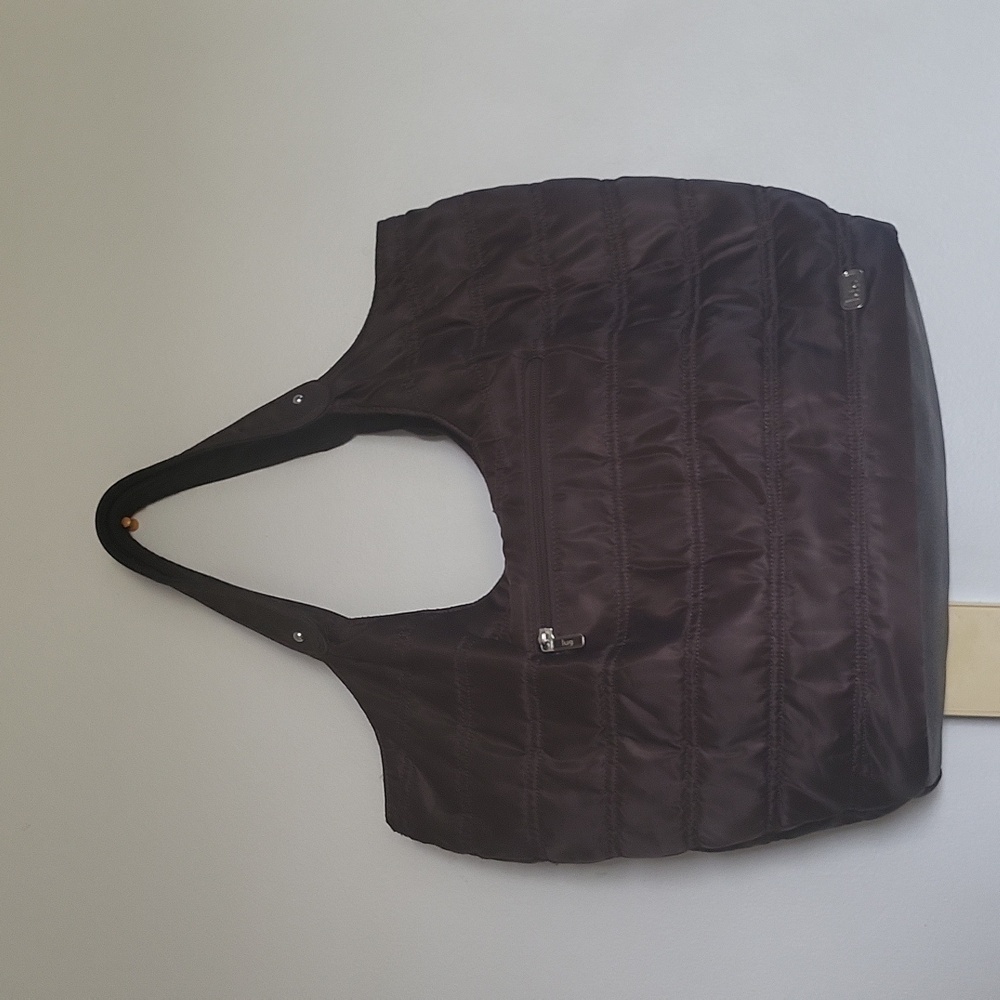 Lug Gondola Nylon  Waterproof  Shoulder /Tote Purse Bag Large chestnut Brown